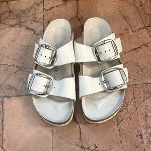 Size 37 white Birkenstocks Arizona
